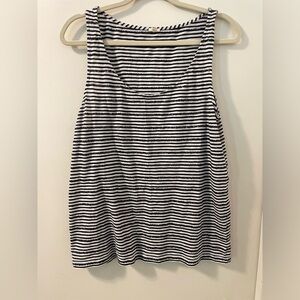 J.Crew Striped Blue and White Women's Sequined Summer Tank Top Size XL
